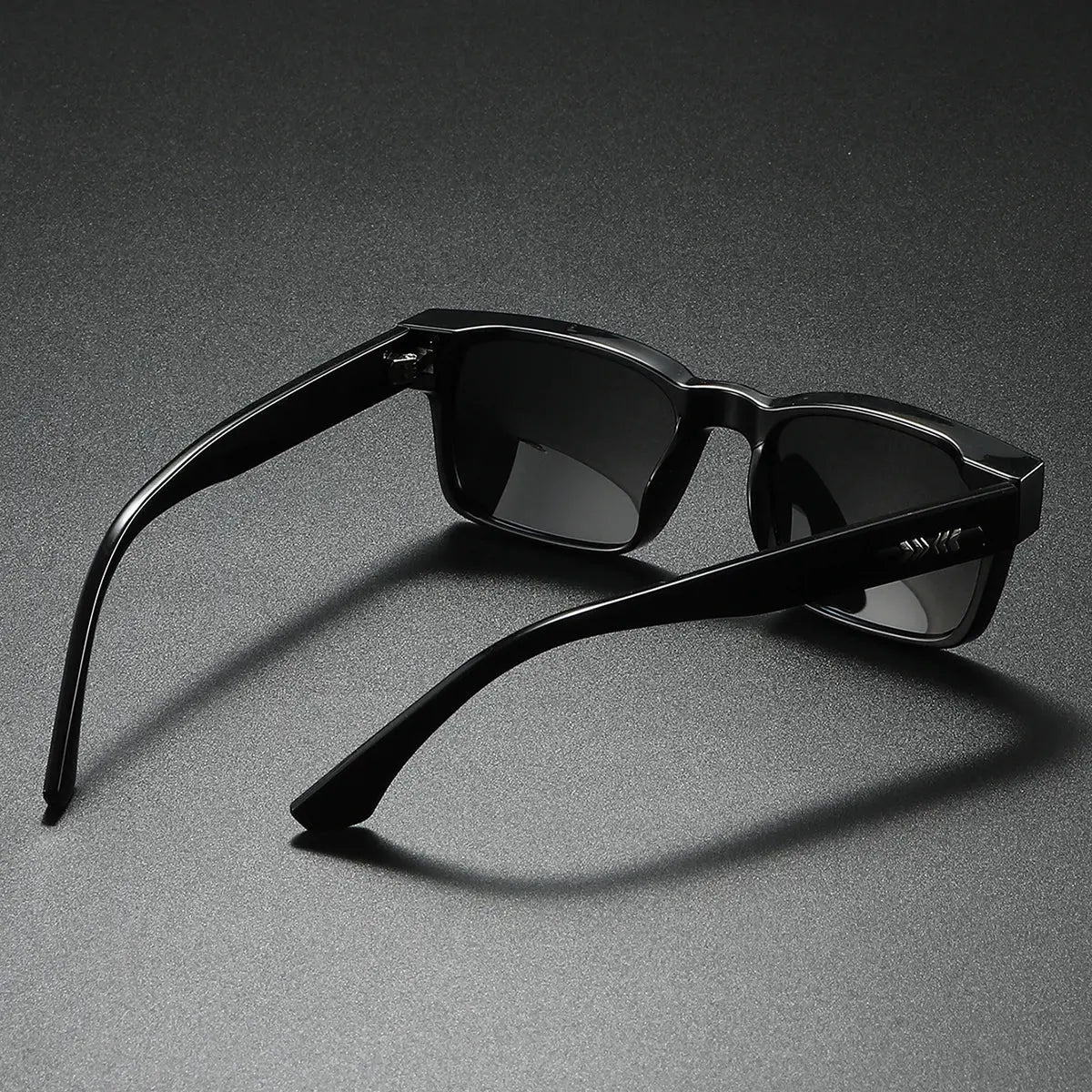  Black square polarized sunglasses ARNI DOME folded, premium acetate