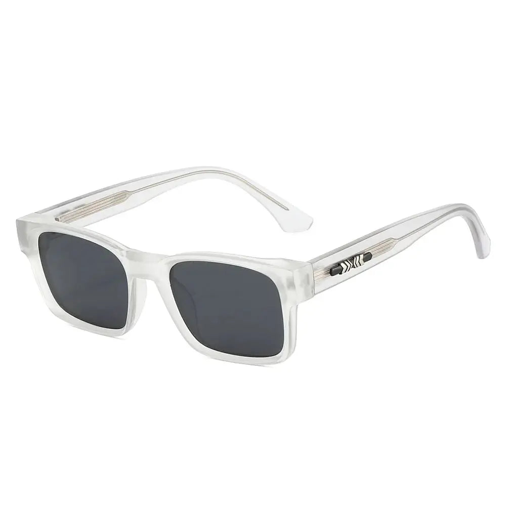  White frame Square Polarized Sunglasses by ARNI DOME, modern eyewear